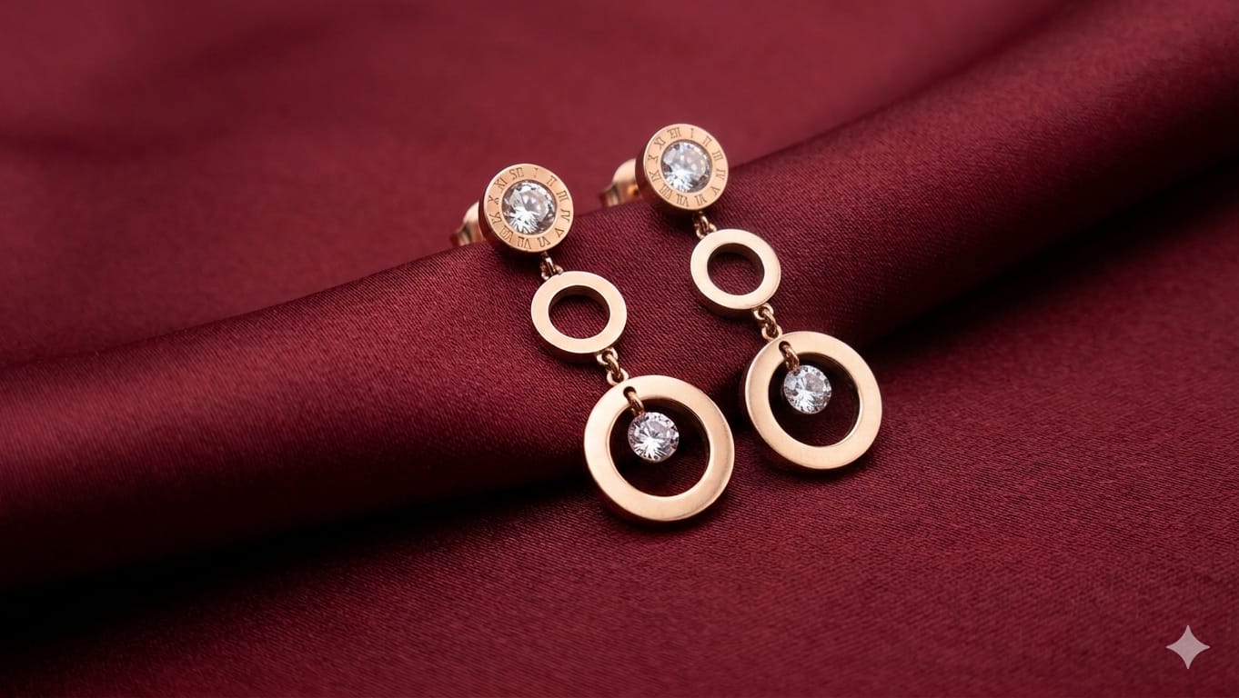 Rose Gold Ring Earring