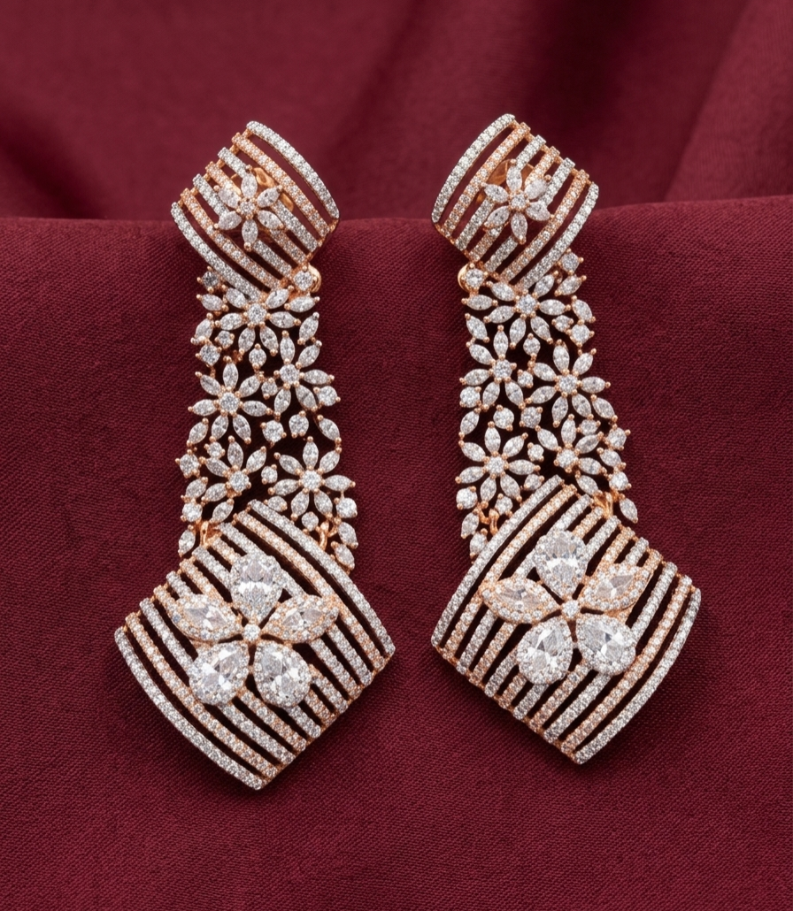 AD Rose Gold Silver Fusion Earrings