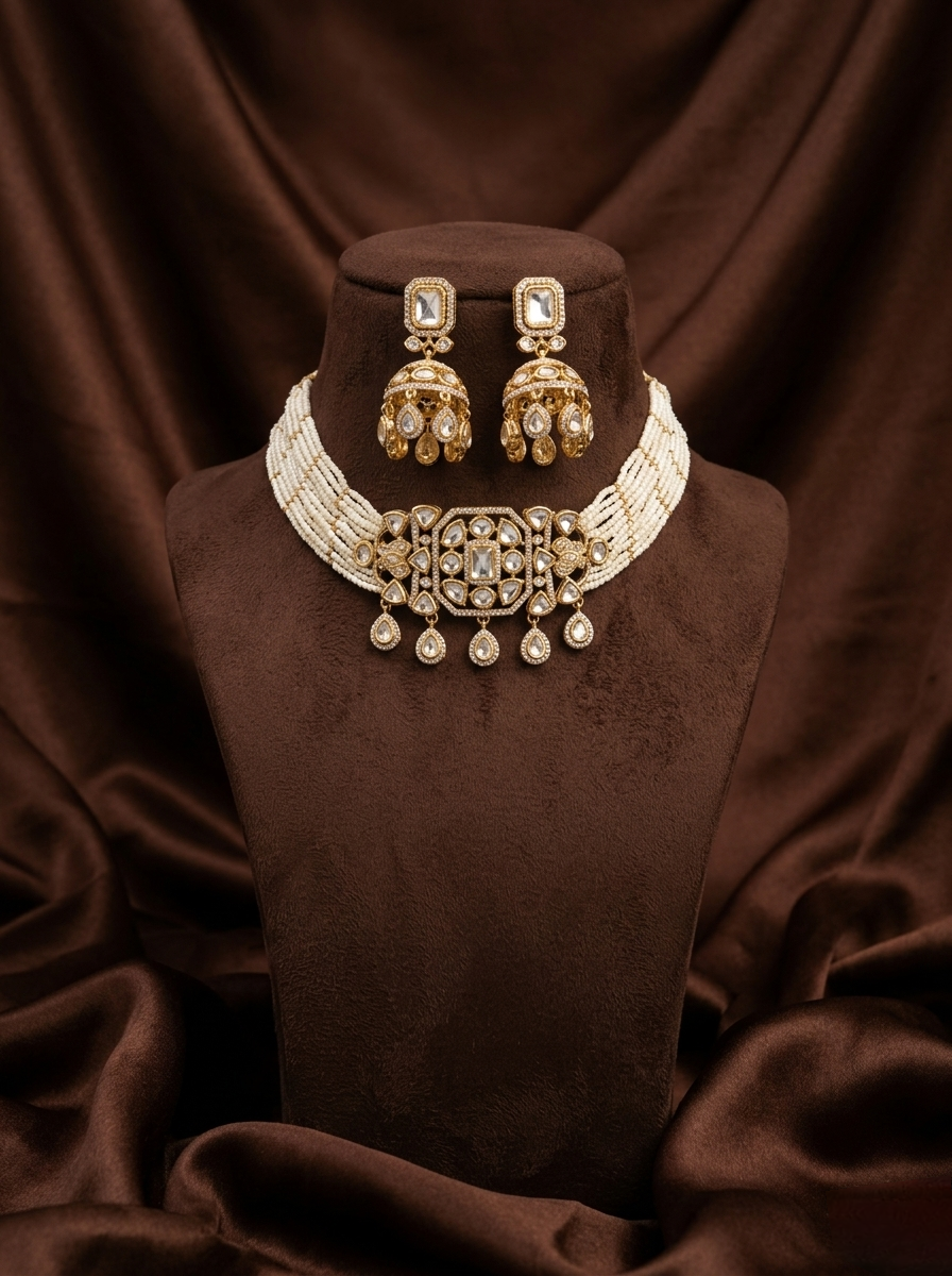 Royal Swan Pearl Choker Set