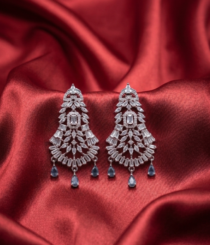 AD Silver Bell Drop Earrings