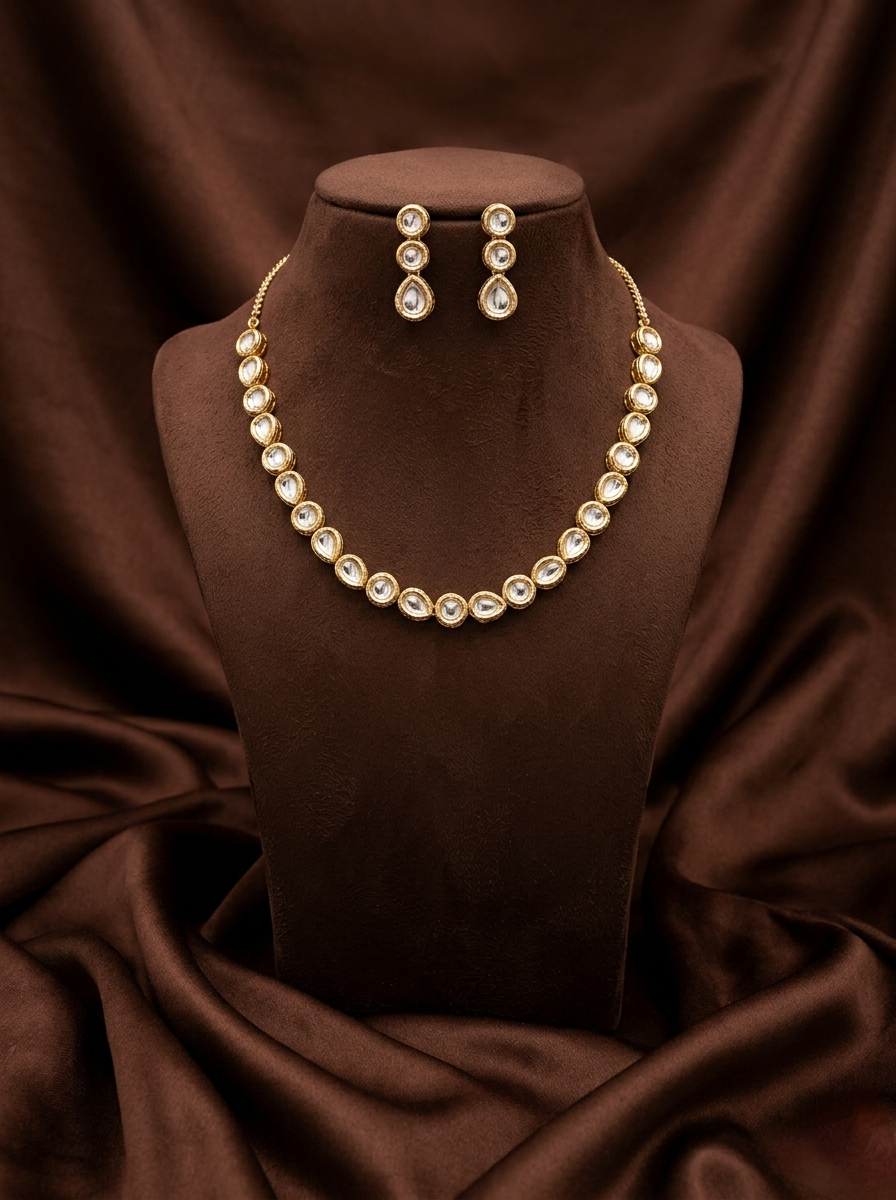 Simple Kundan Necklace Set