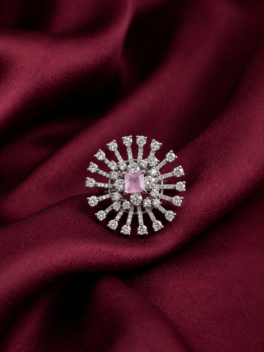 Sparkling Pink Accent Ring