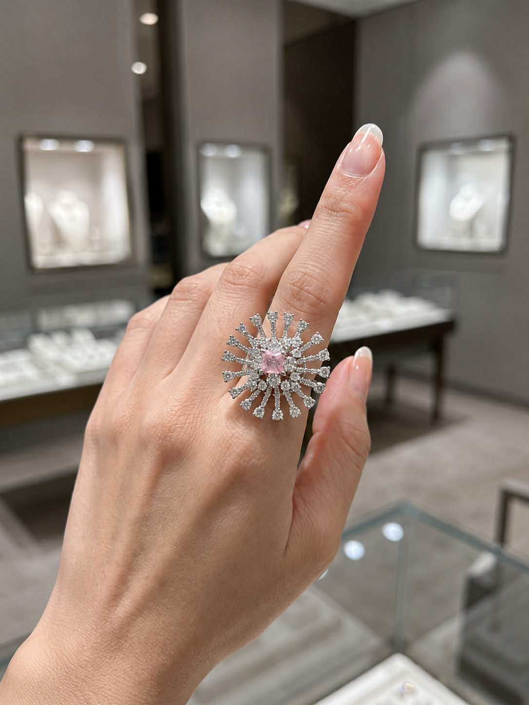 Sparkling Pink Accent Ring