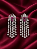 AD Sterling Silver Long Drop Earrings