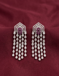 AD Sterling Silver Long Drop Earrings