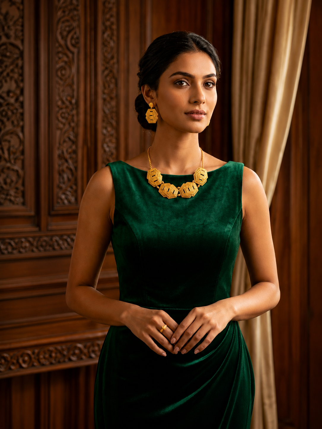 sunrise gold neckllace set.