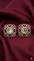 White Polki Diamond Stud