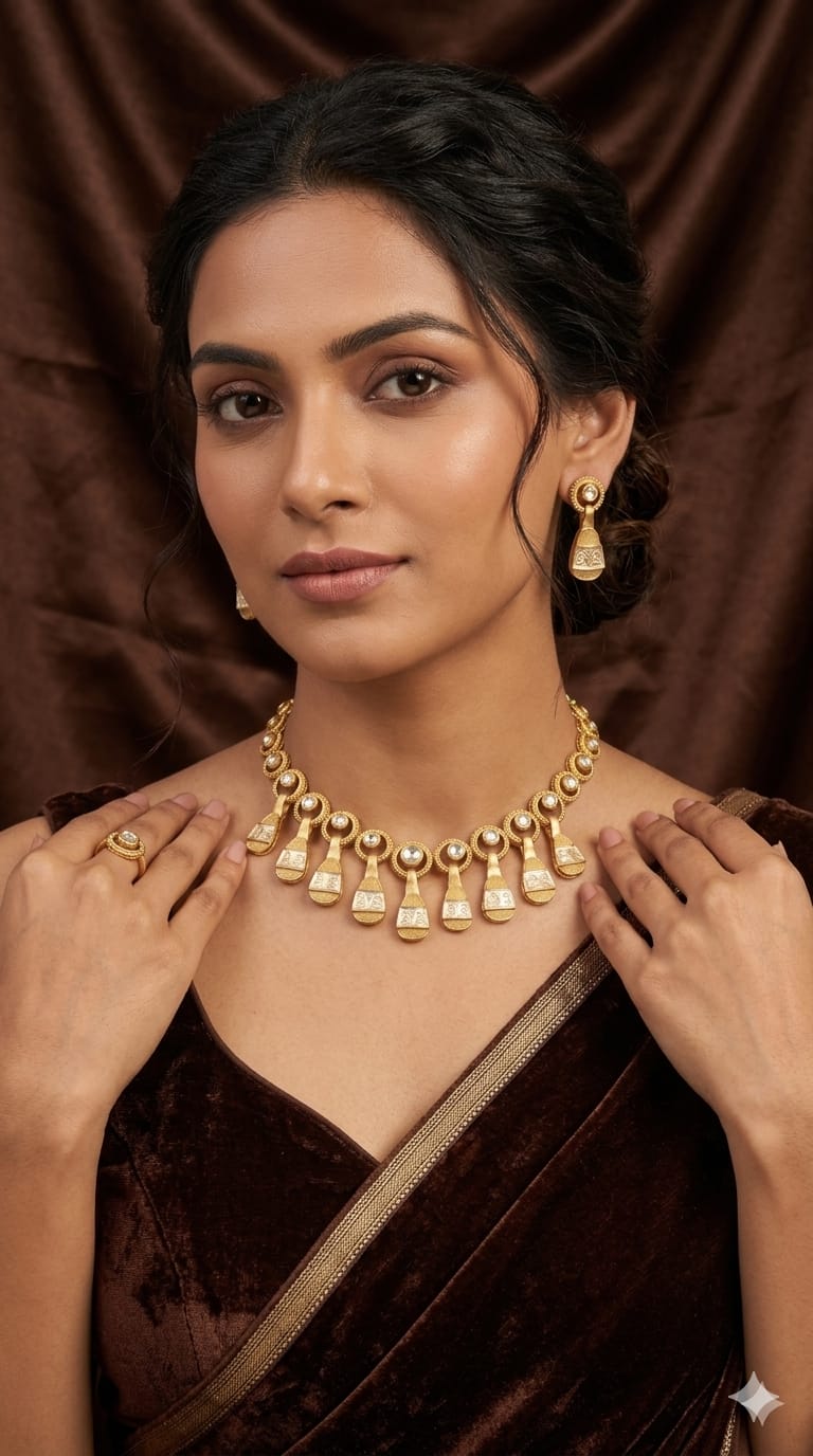 white stone teardrop necklace set